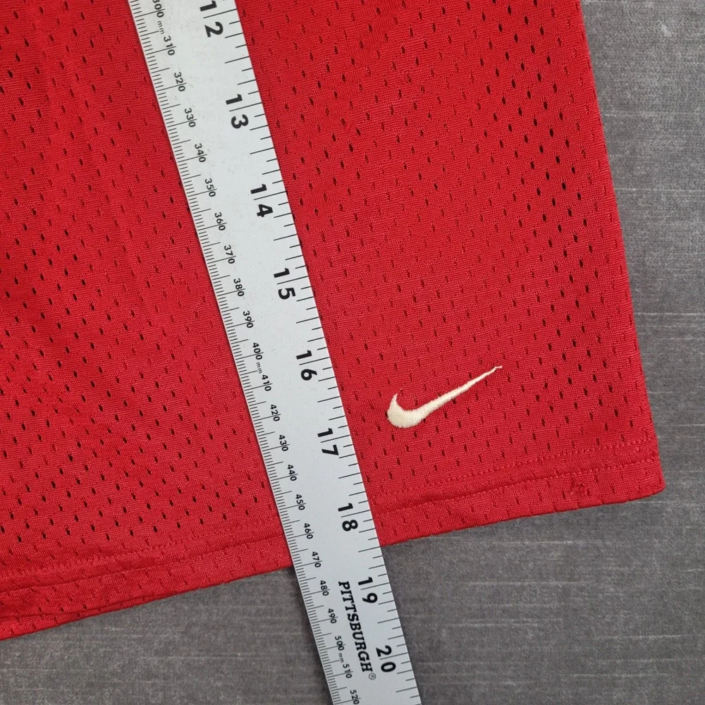 Nike Mens Y2K‎ XL Red Mesh Athletic Gym Training Shorts Elastic Waist Drawstring